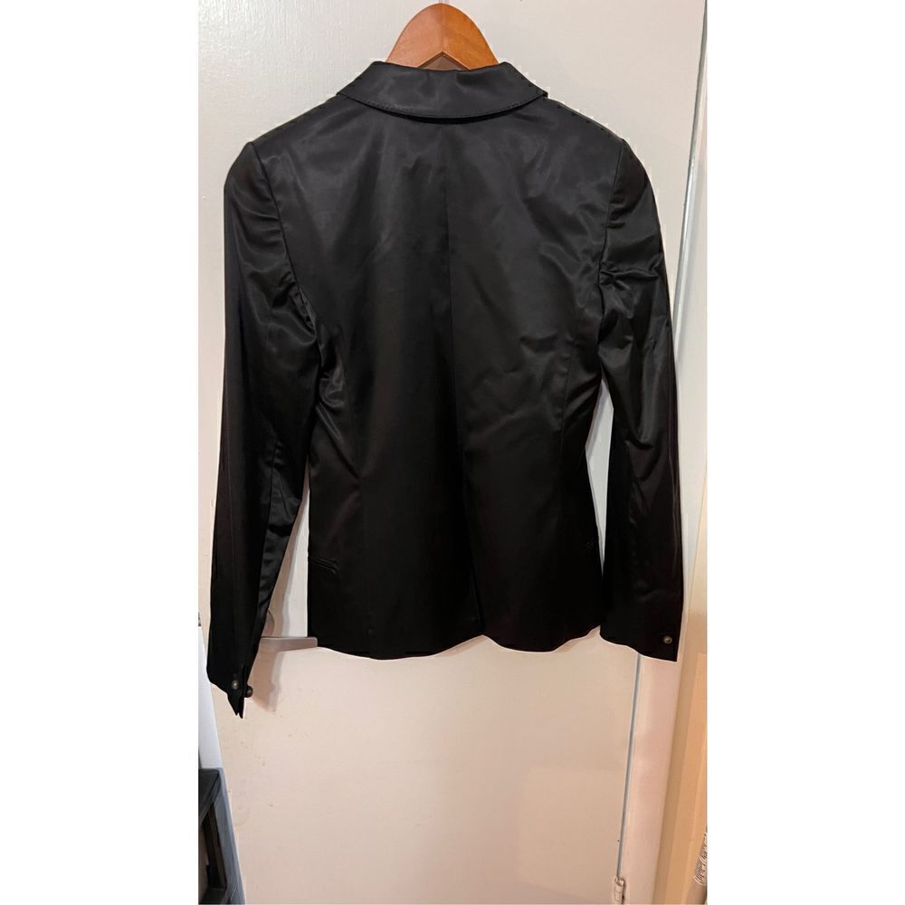 Noir Womens Notch Single Button Long Sleeve Blazer Jacket Pockets Black Size 38 - Picture 8 of 12